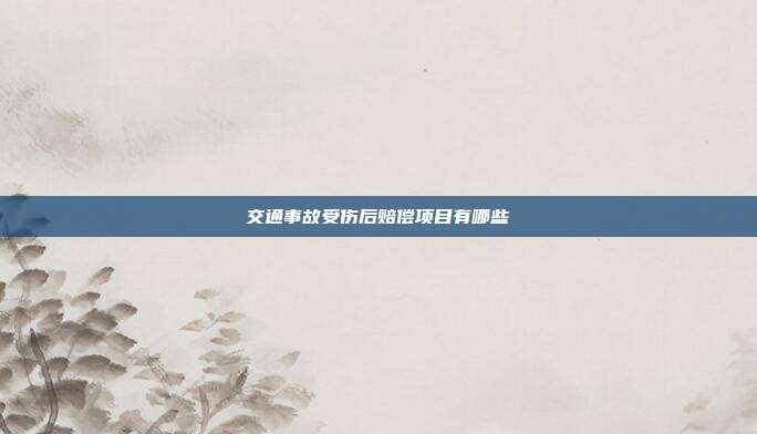 交通事故受傷后賠償項目有哪些