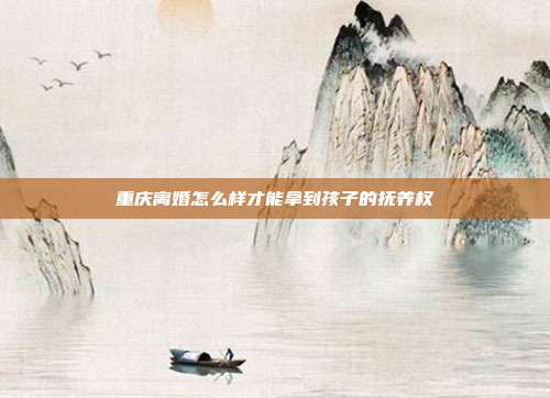 重慶離婚怎么樣才能拿到孩子的撫養(yǎng)權(quán)