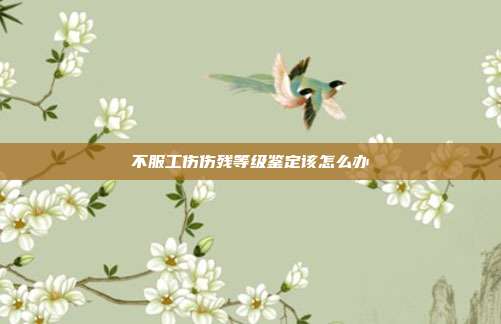 不服工傷傷殘等級鑒定該怎么辦