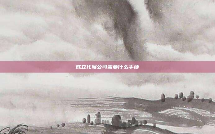 成立代駕公司需要什么手續(xù)