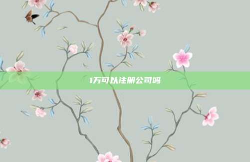 1萬(wàn)可以注冊(cè)公司嗎
