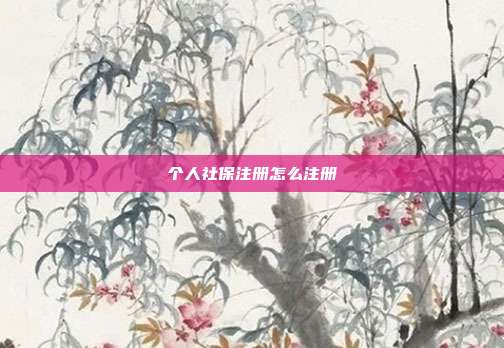 個人社保注冊怎么注冊