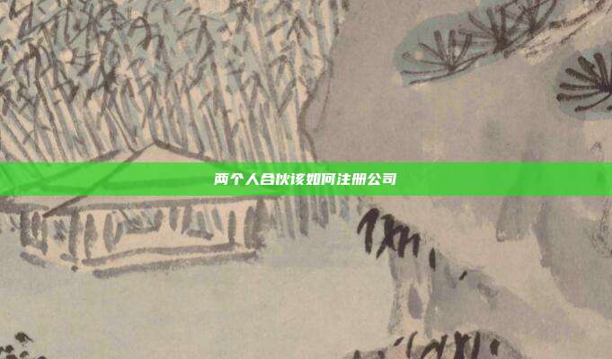 兩個人合伙該如何注冊公司