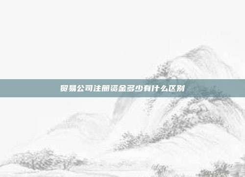 貿(mào)易公司注冊(cè)資金多少有什么區(qū)別