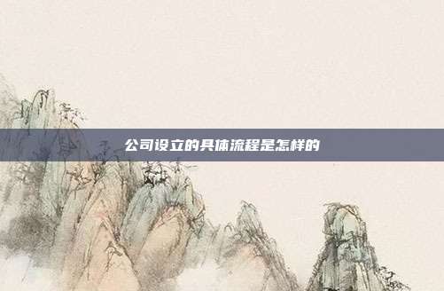 公司設立的具體流程是怎樣的
