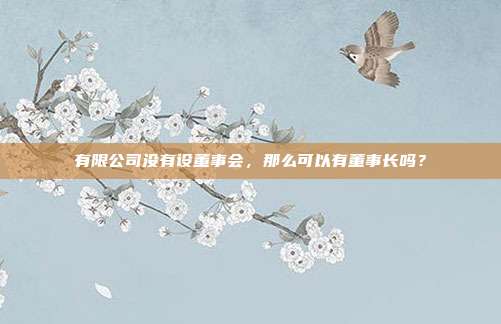 有限公司沒有設董事會，那么可以有董事長嗎？
