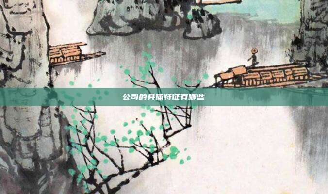 公司的具體特征有哪些