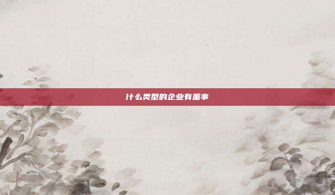 什么類型的企業有董事