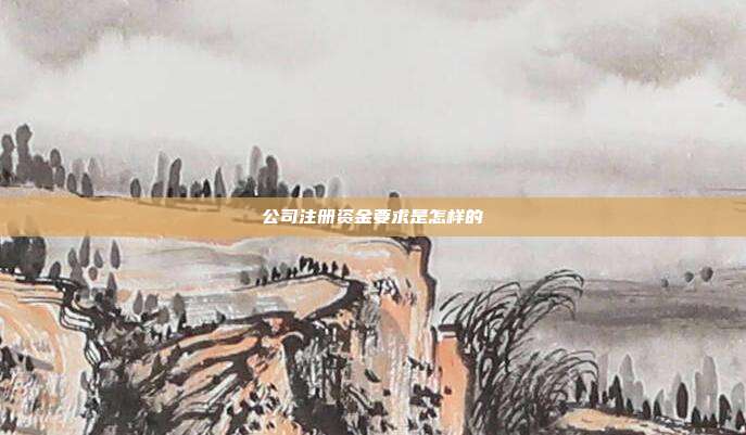 公司注冊資金要求是怎樣的