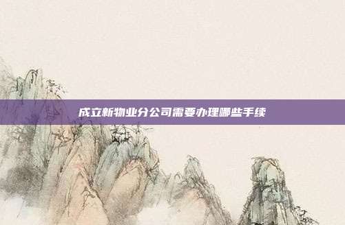 成立新物業分公司需要辦理哪些手續