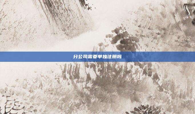 分公司需要單獨注冊嗎