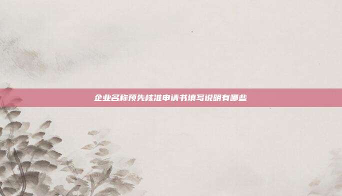 企業(yè)名稱預(yù)先核準(zhǔn)申請(qǐng)書填寫說明有哪些