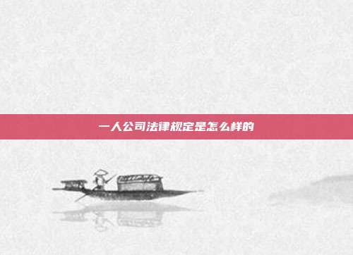 一人公司法律規定是怎么樣的
