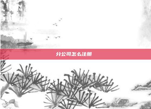 分公司怎么注冊 