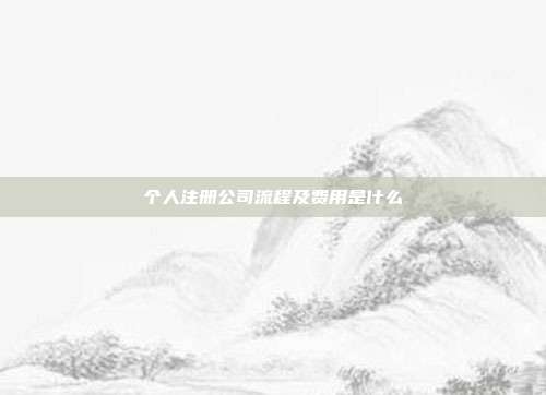 個人注冊公司流程及費用是什么