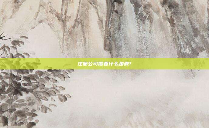 注冊公司需要什么步驟?