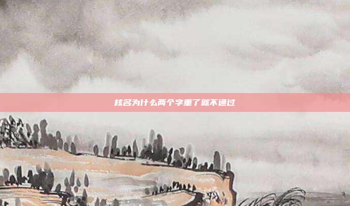 核名為什么兩個字重了就不通過