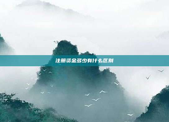 注冊資金多少有什么區別