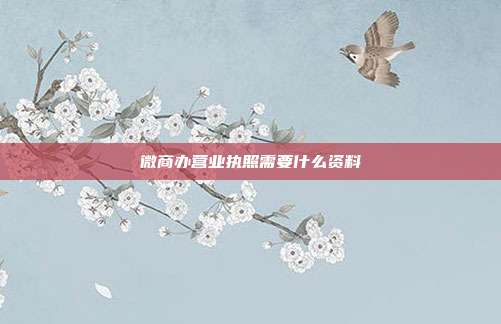 微商辦營業執照需要什么資料