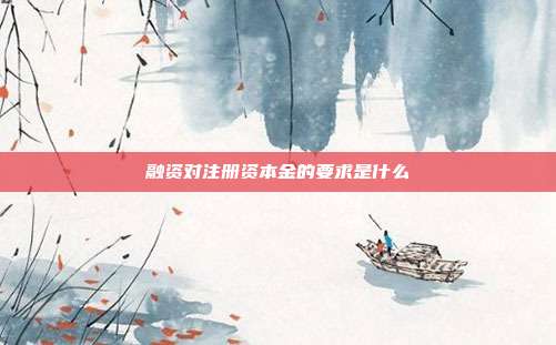 融資對注冊資本金的要求是什么