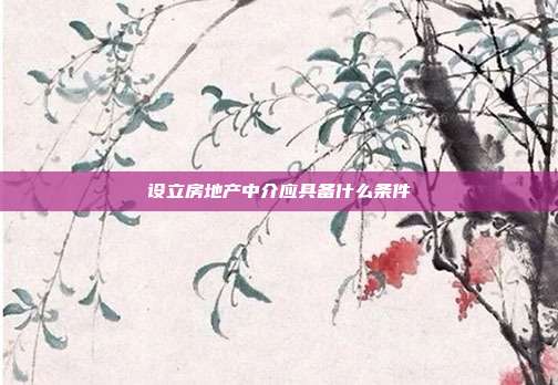 設立房地產中介應具備什么條件