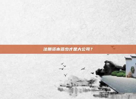 注冊資本多少才是大公司？