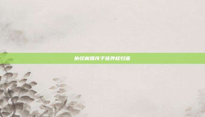 協(xié)議離婚孩子撫養(yǎng)權(quán)歸誰(shuí)