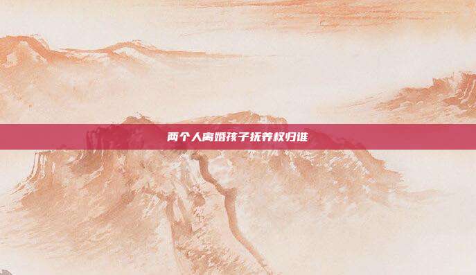 兩個人離婚孩子撫養(yǎng)權歸誰