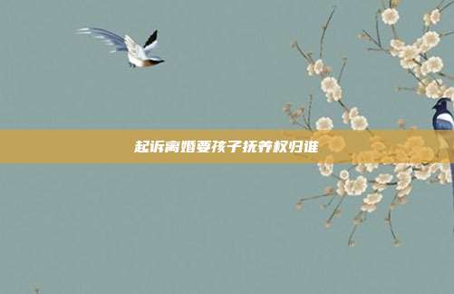 起訴離婚要孩子撫養權歸誰