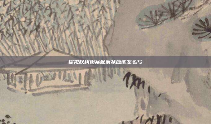 探視權糾紛案起訴狀應該怎么寫