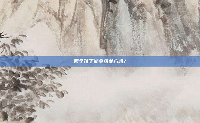 兩個孩子能全給女方嗎?