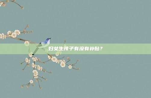 婦女生孩子有沒有補貼?