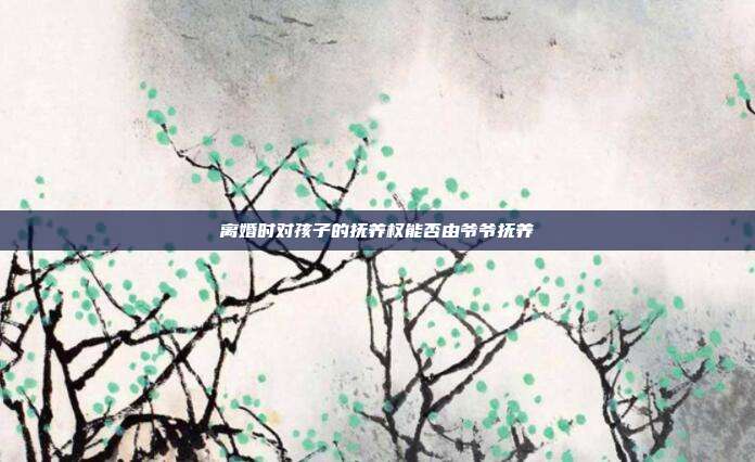 離婚時(shí)對(duì)孩子的撫養(yǎng)權(quán)能否由爺爺撫養(yǎng)