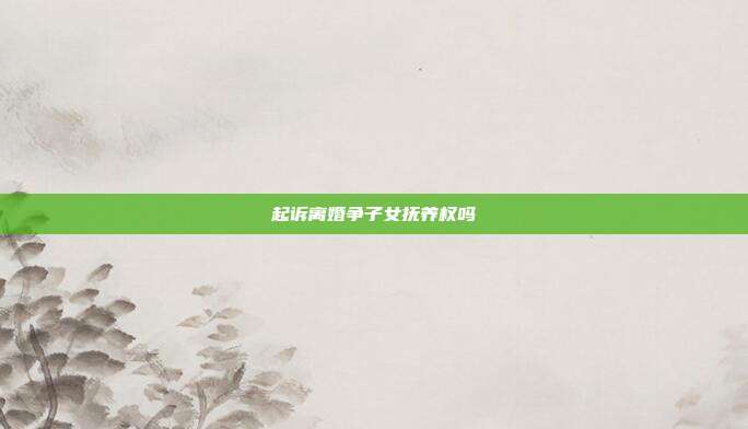 起訴離婚爭子女撫養權嗎