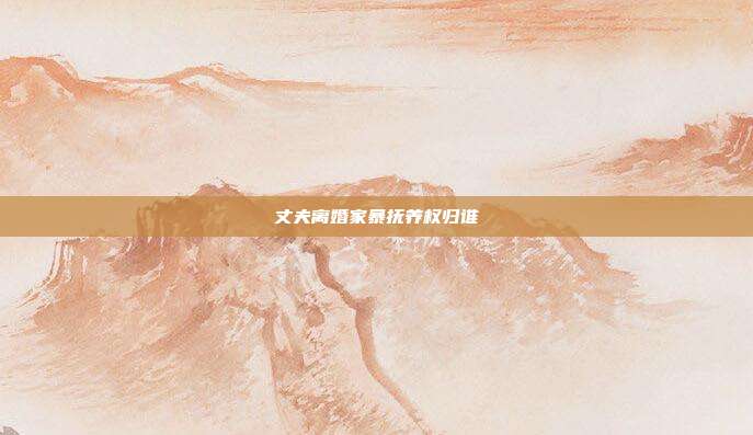 丈夫離婚家暴撫養權歸誰