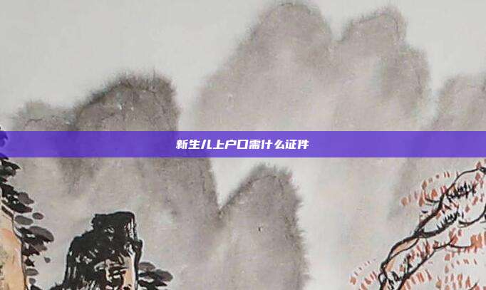 新生兒上戶口需什么證件