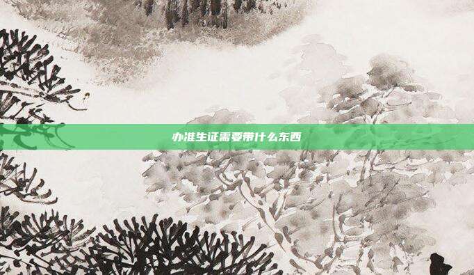 辦準生證需要帶什么東西