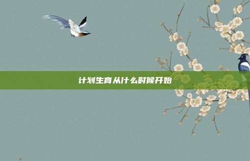 計劃生育從什么時候開始