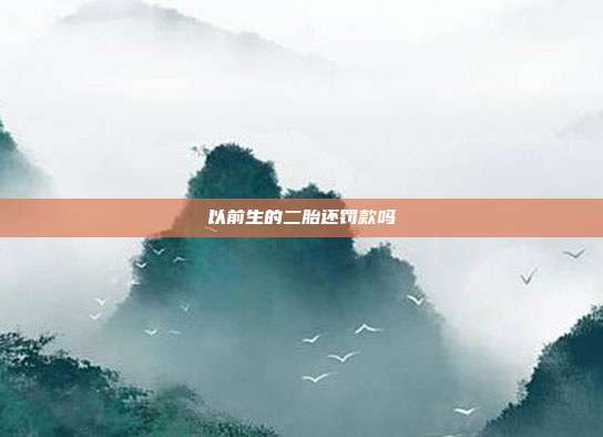 以前生的二胎還罰款嗎