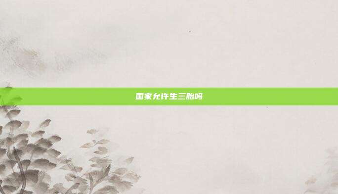 國家允許生三胎嗎