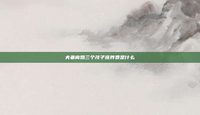 夫妻離婚三個孩子撫養費是什么