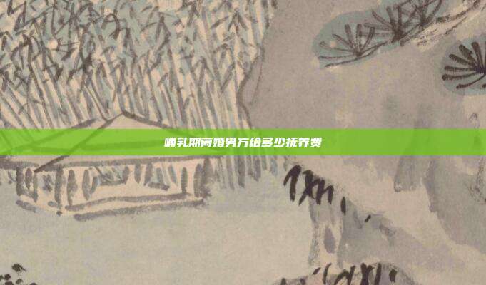哺乳期離婚男方給多少撫養(yǎng)費
