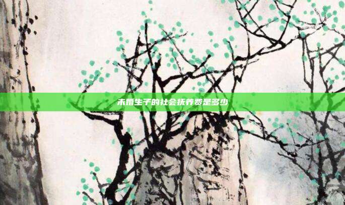 未婚生子的社會撫養費是多少