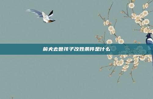前夫去世孩子改姓條件是什么