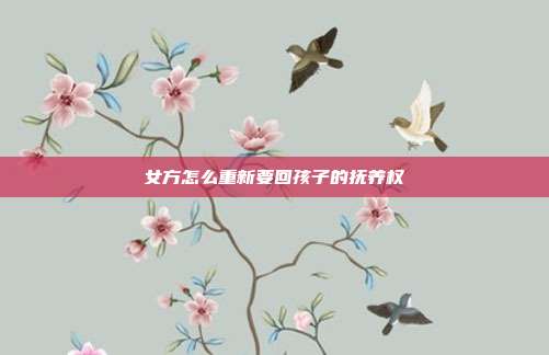 女方怎么重新要回孩子的撫養權