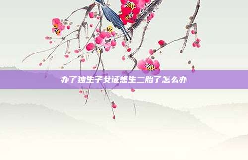 辦了獨生子女證想生二胎了怎么辦