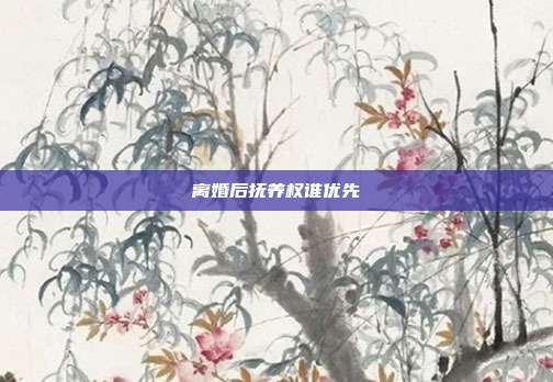 離婚后撫養權誰優先