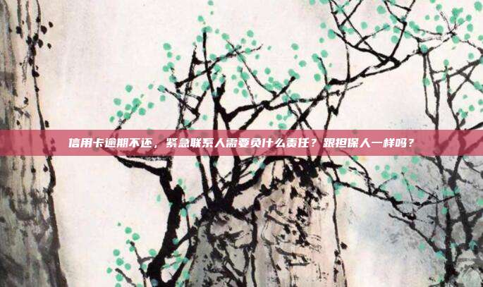 信用卡逾期不還，緊急聯(lián)系人需要負(fù)什么責(zé)任？跟擔(dān)保人一樣嗎？