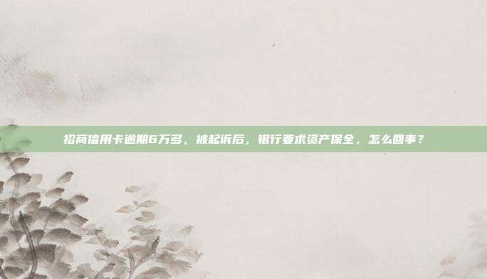 招商信用卡逾期6萬多，被起訴后，銀行要求資產(chǎn)保全，怎么回事？