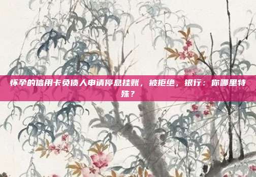 懷孕的信用卡負(fù)債人申請(qǐng)停息掛賬，被拒絕，銀行：你哪里特殊？